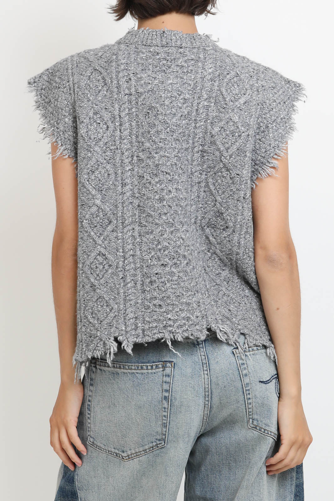 Veste Boyfriend Cable in Heather Grey
