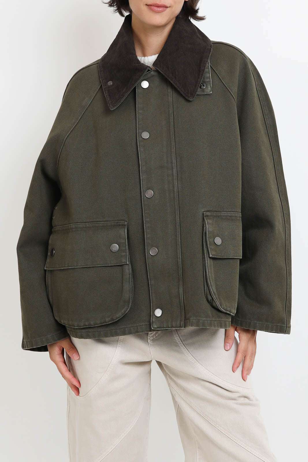 Jacke aus Baumwolle in Olive