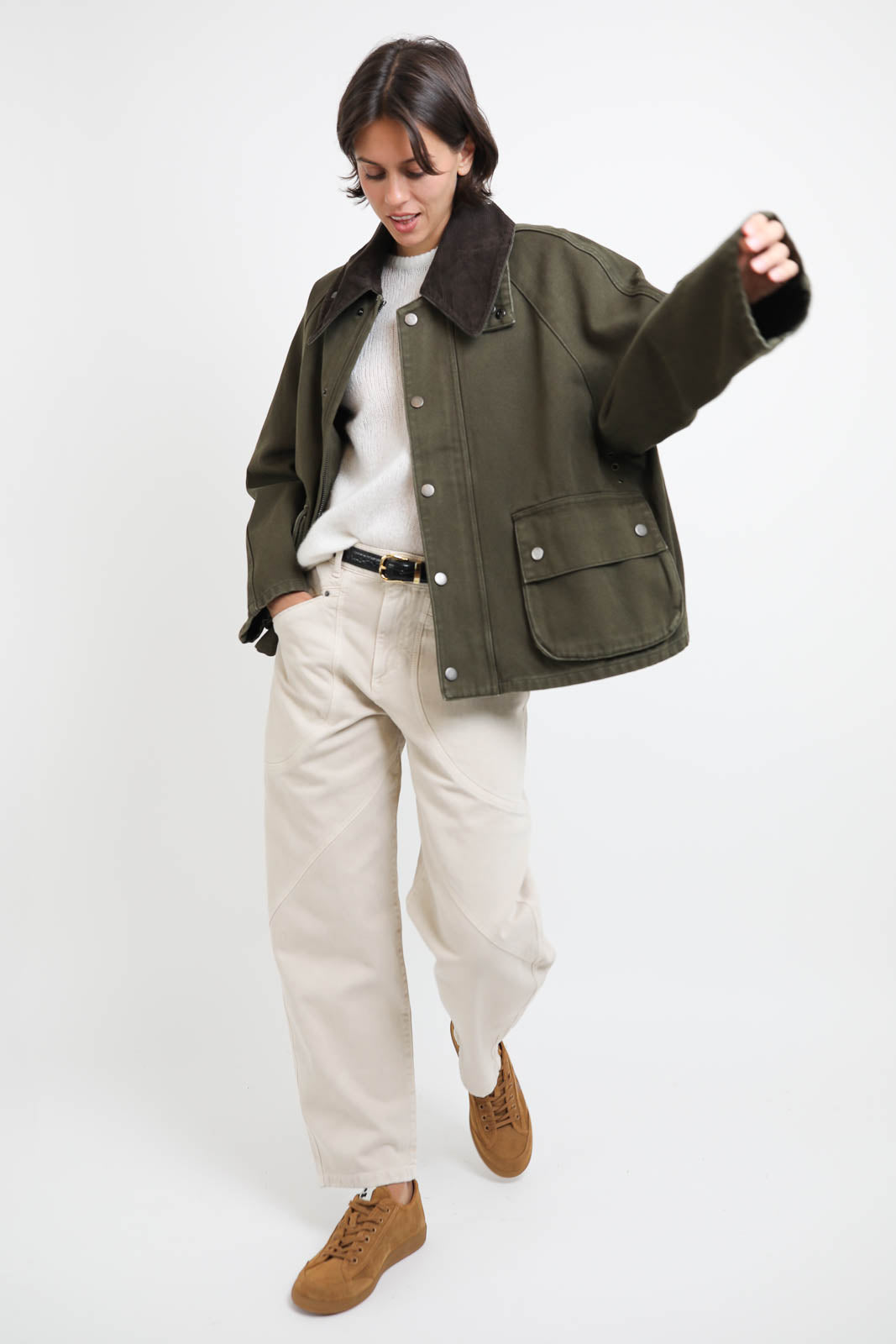 Jacke aus Baumwolle in Olive