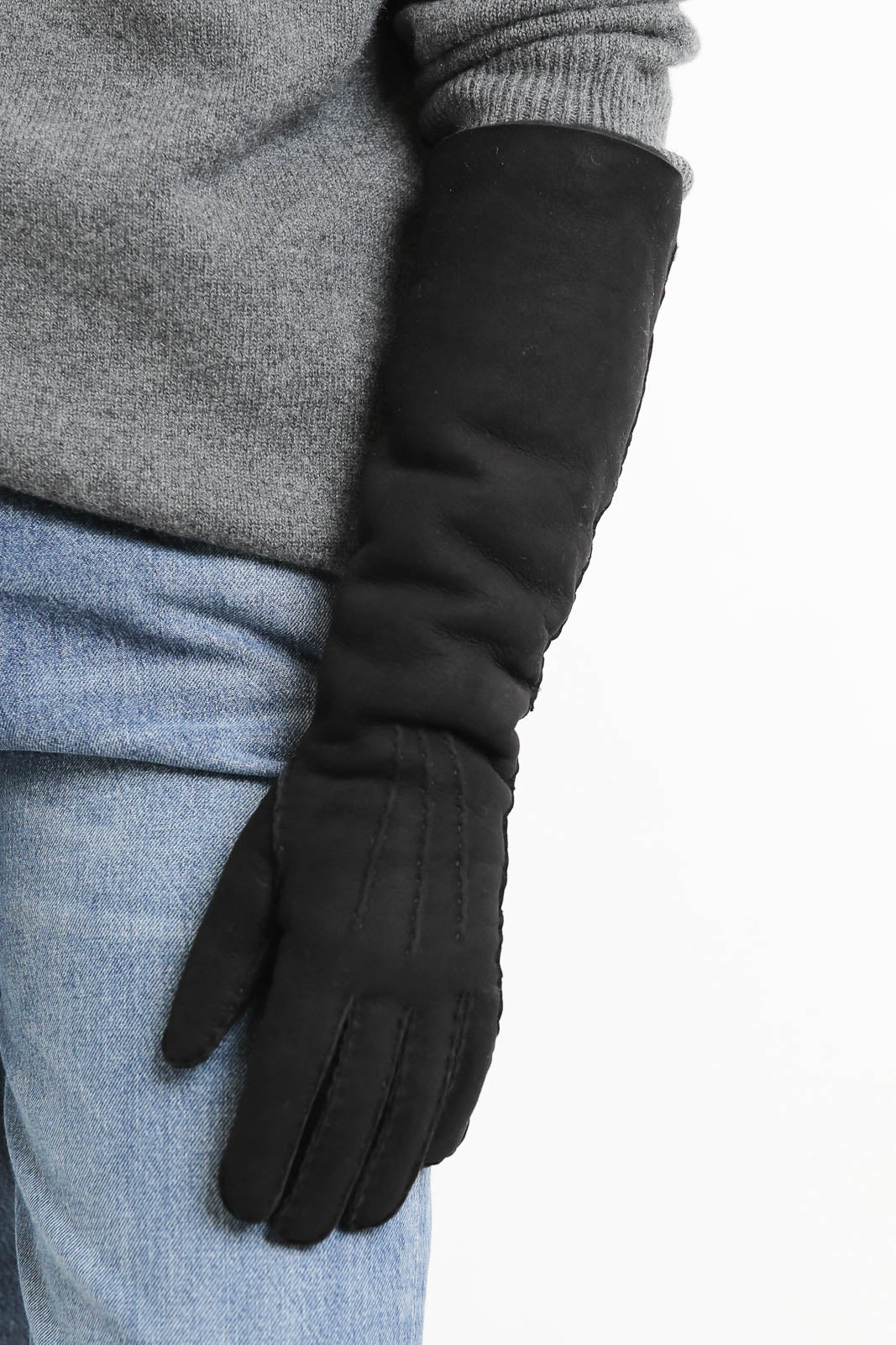 Aristide, Handschuhe aus Shearling in Schwarz