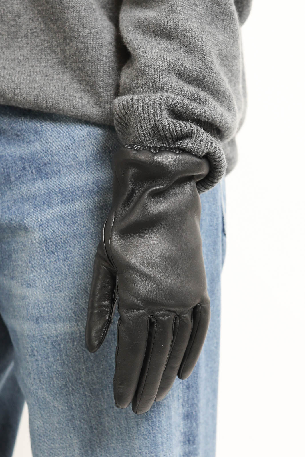 Handschuhe mit Gummizug in Schwarz