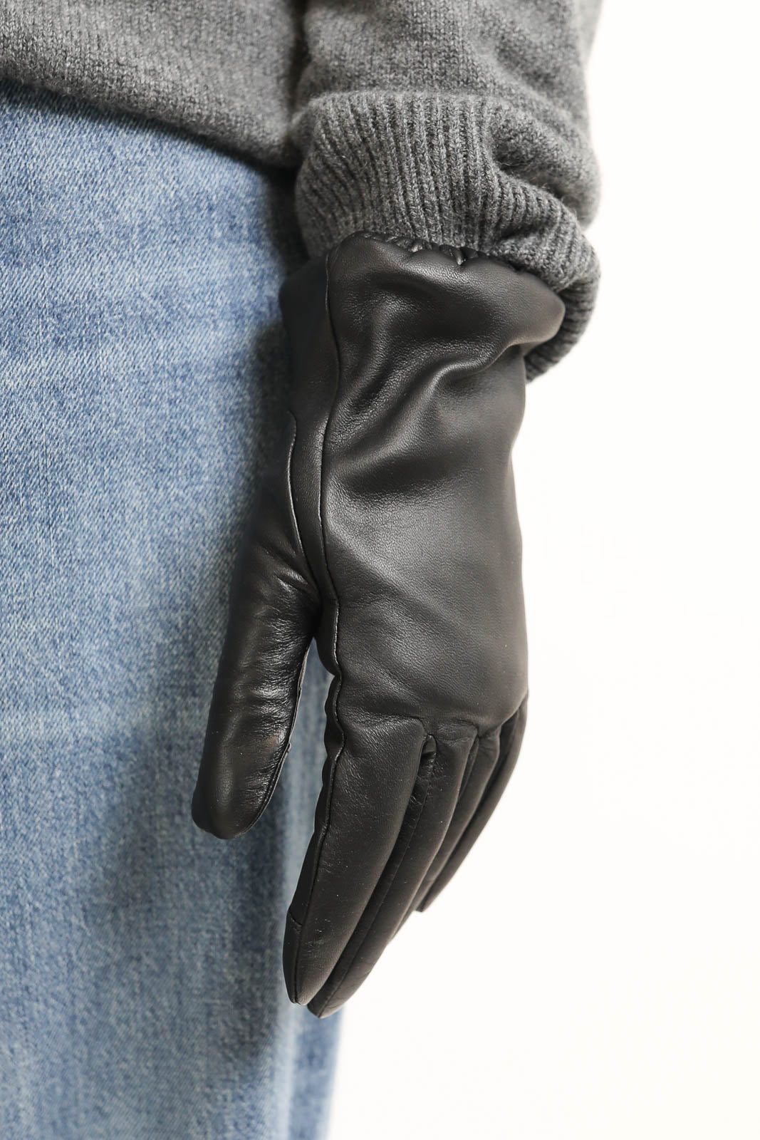 Aristide, Handschuhe mit Gummizug in Schwarz