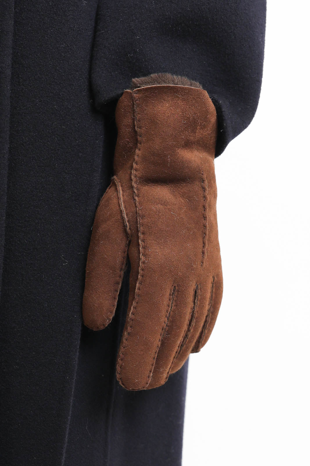 Handschuhe aus Shearling in Capuccino