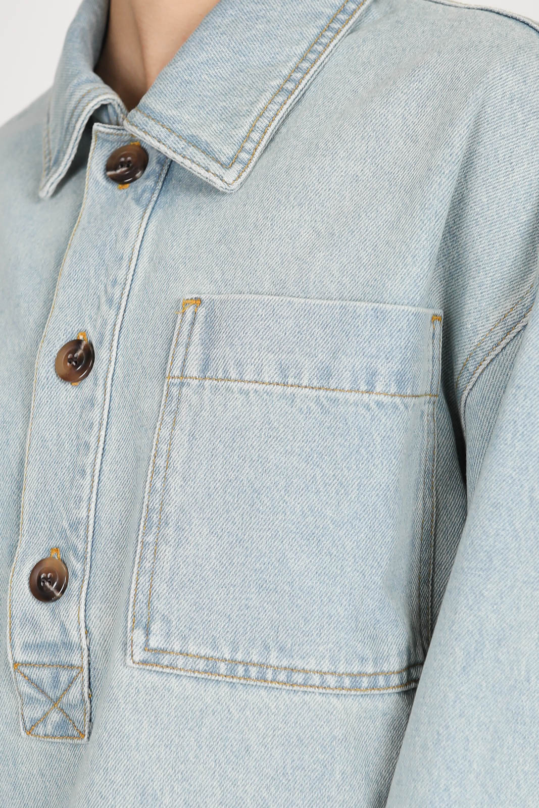 Bluse Austin aus Denim in Bleu Clair