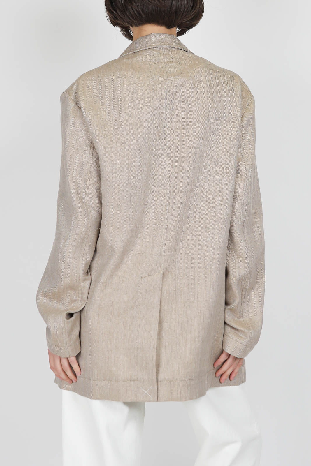 Blazer Oversized Ragged in Brown Herringbone