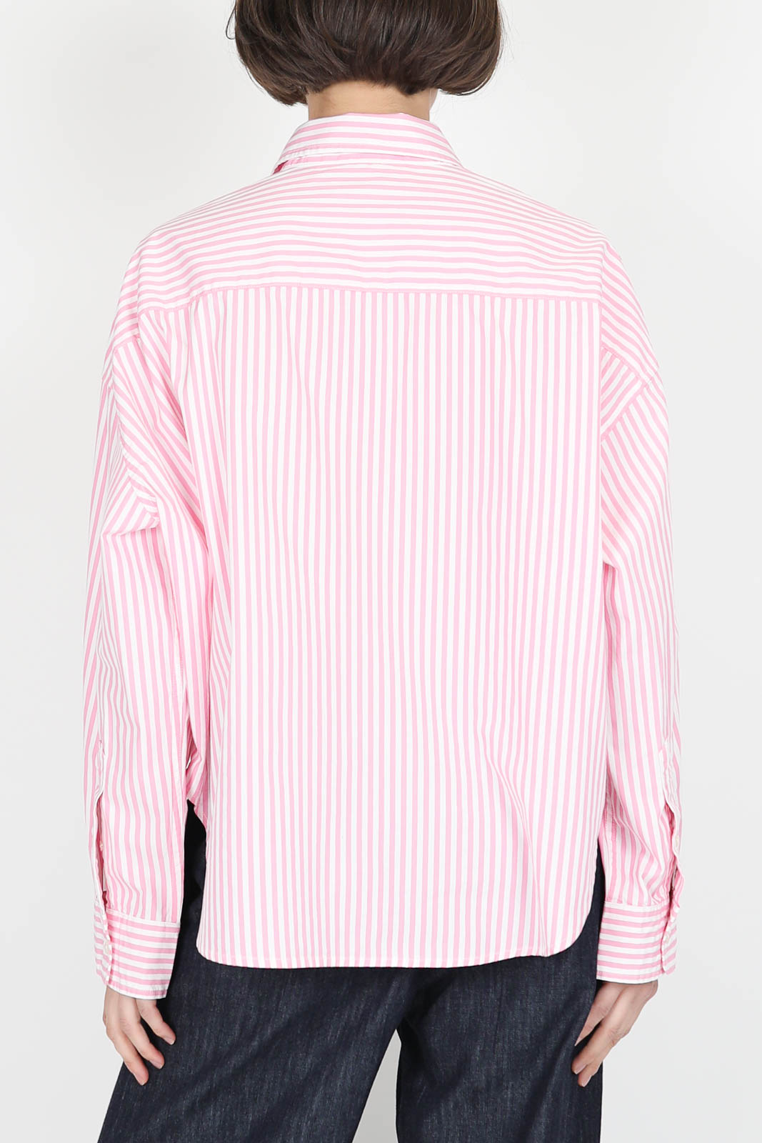 Bluse Cropped mit Streifen in Wide Pink Stripe