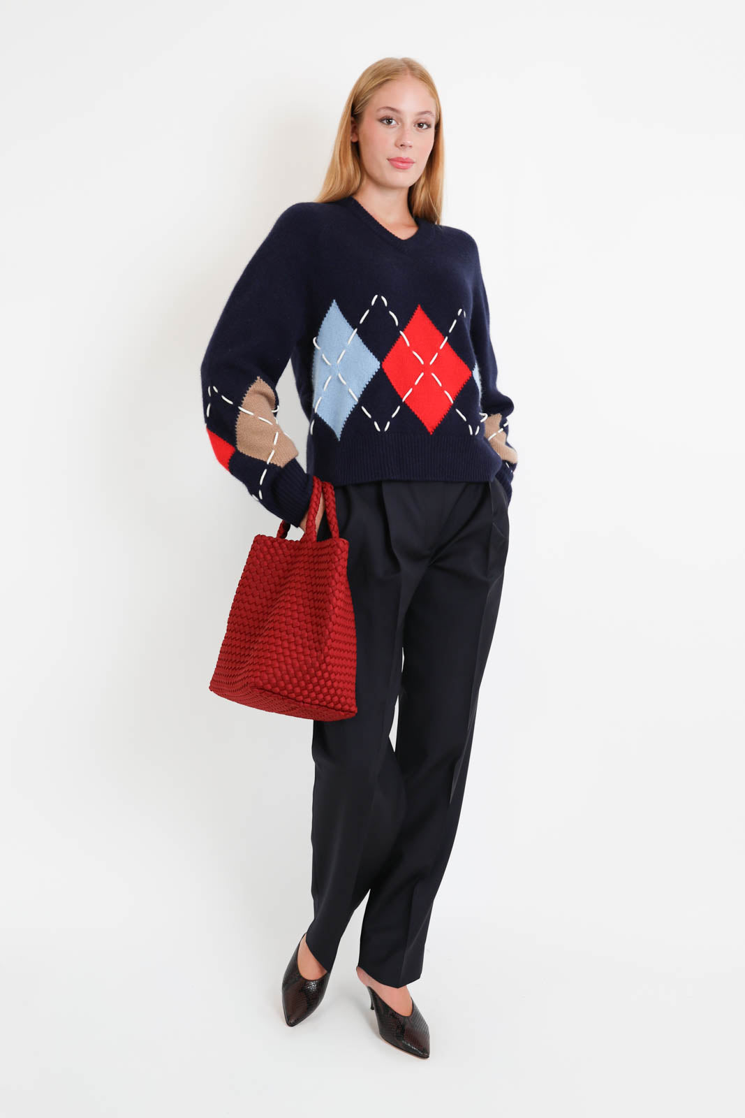 Arch4, Pullover Sloane in Navy Argyle