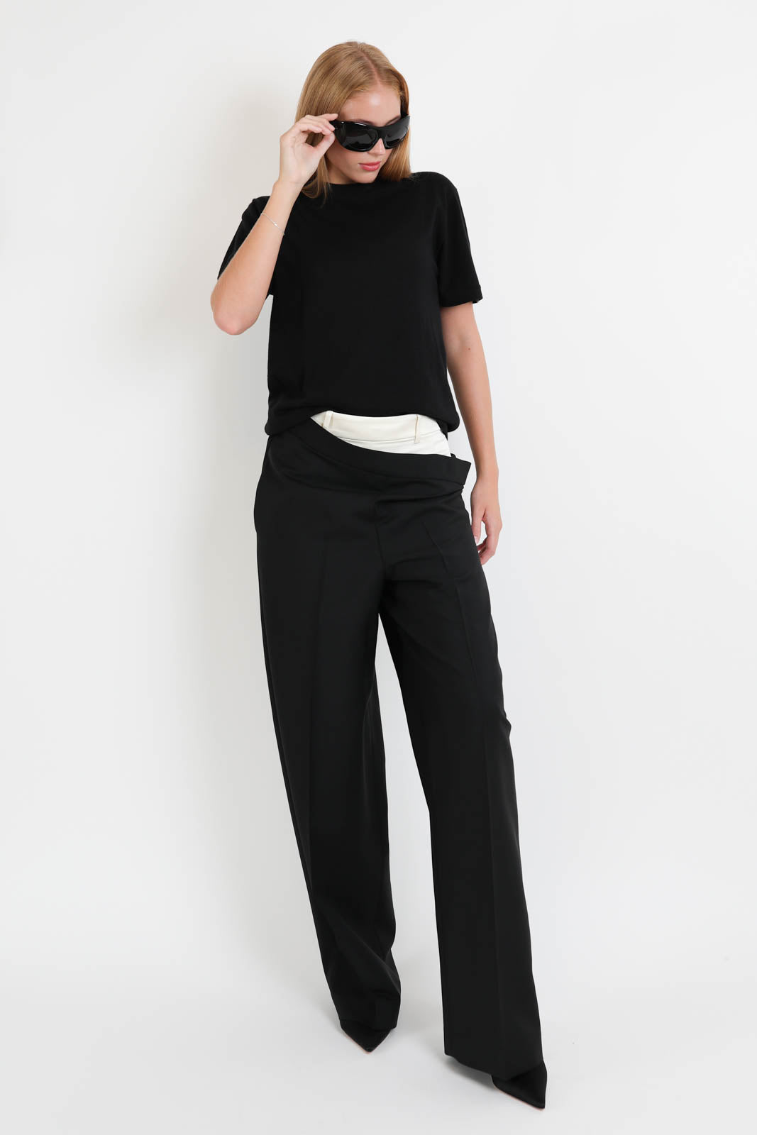 Rohe, Hose Double Waistband in Schwarz