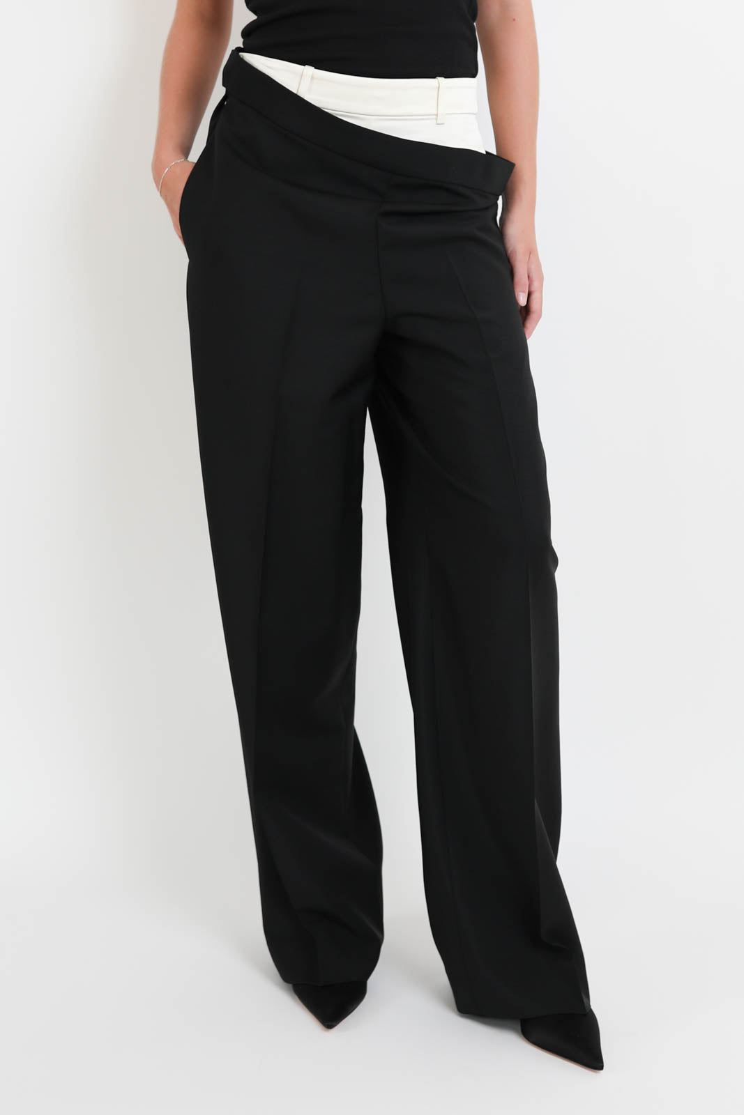 Rohe, Hose Double Waistband in Schwarz