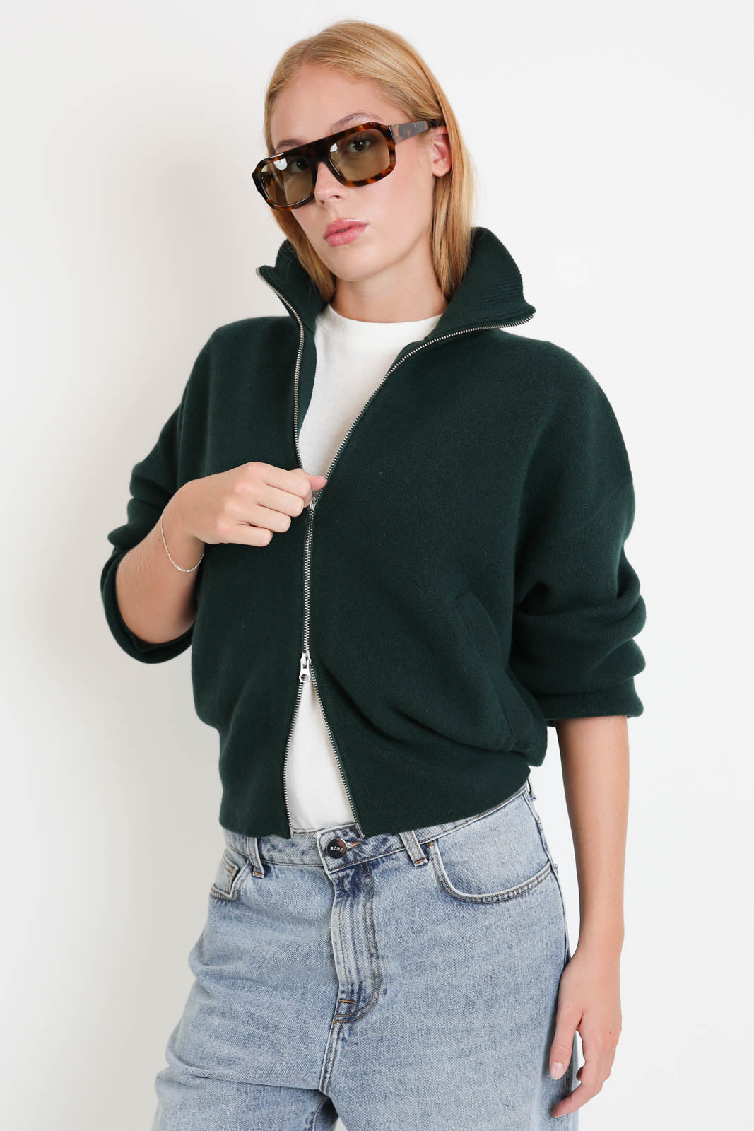 Extreme Cashmere, Cardigan Xtra Cute in Forest