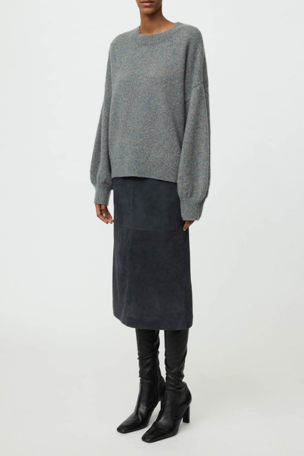 Soft Goat, Pullover Marled in Blue Melange