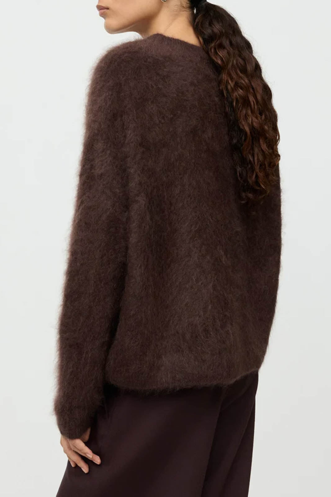 Soft Goat, Pullover Brushed Boyfriend in Mocha