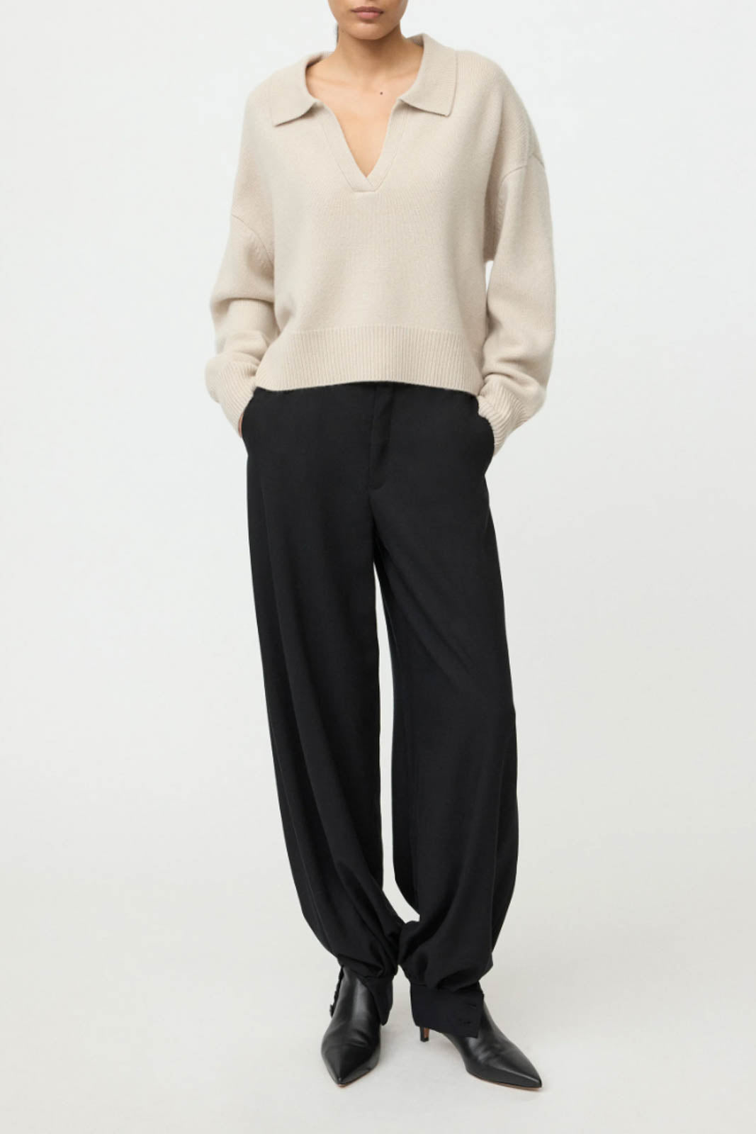 Soft Goat, Pullover Relaxed in Chalk
