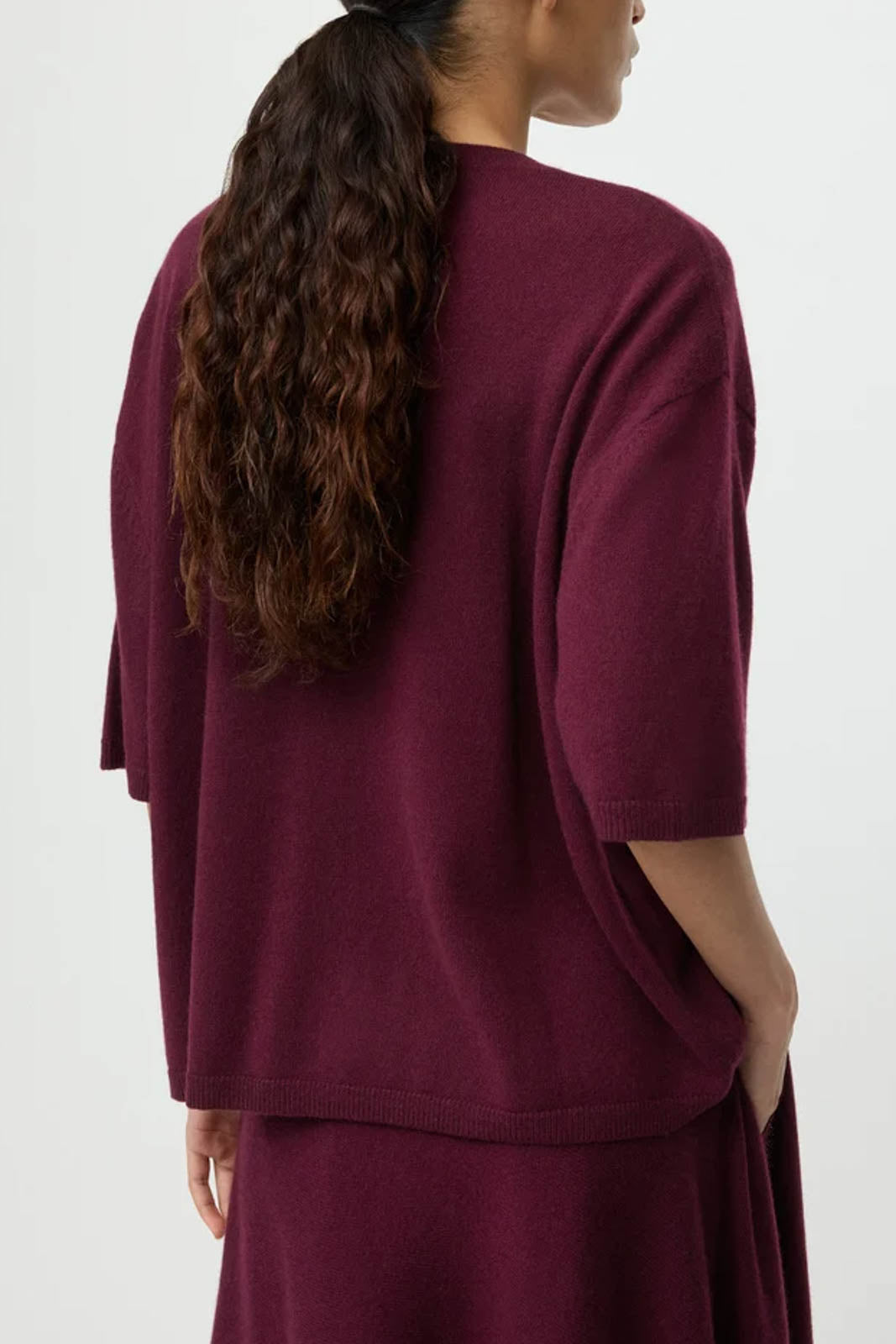 Soft Goat, Pullover Boyfriend in Bordeaux