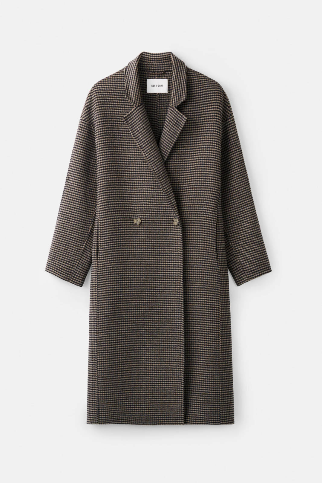 Soft Goat, Mantel Houndstooth in Black/Beige