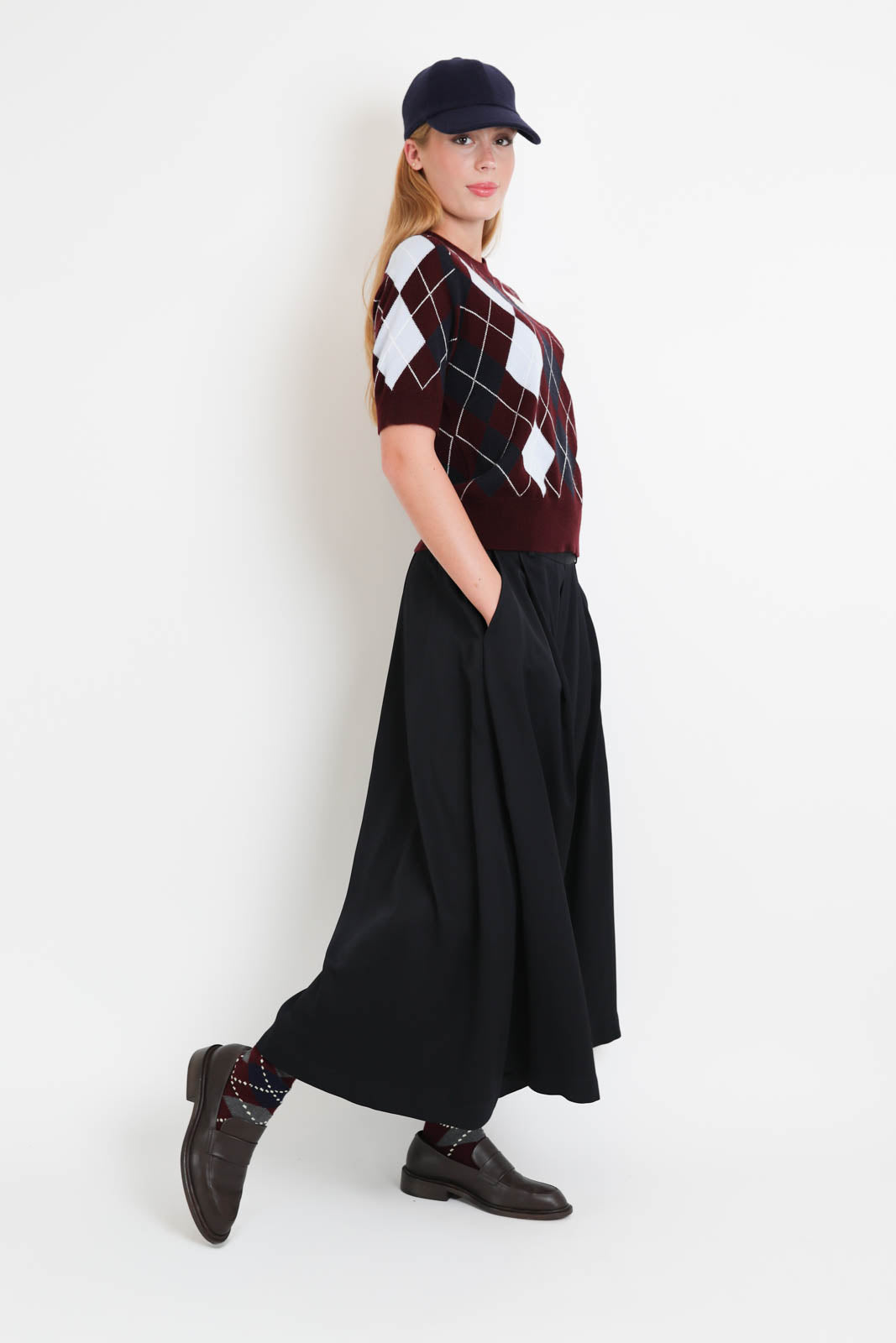 Arch4, Pullover Bronagh in Burgundy Argyle