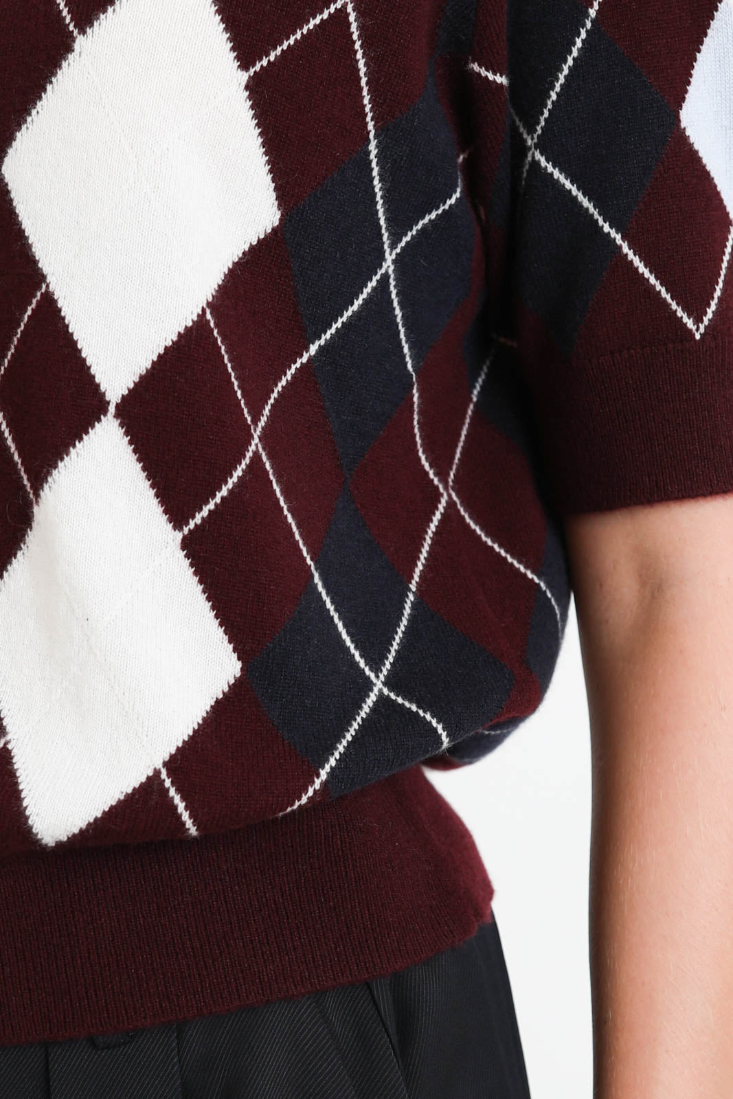 Arch4, Pullover Bronagh in Burgundy Argyle