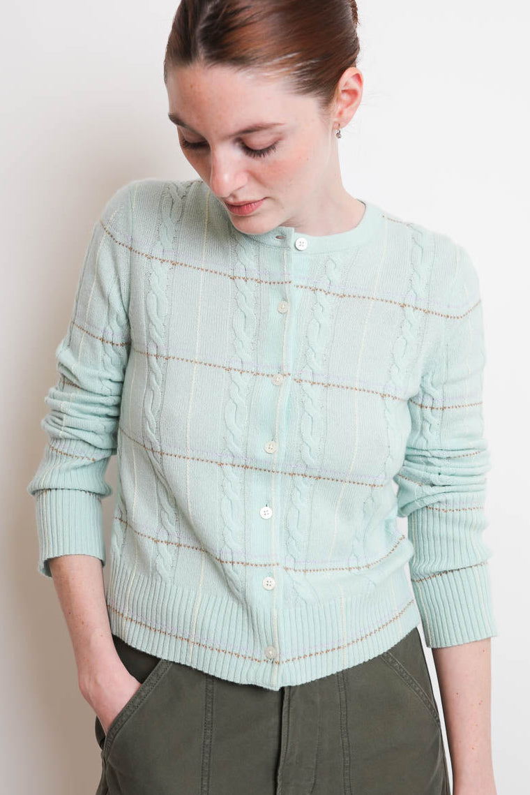 Guest In Residence, Cardigan Jane Check in Seaglass Combo