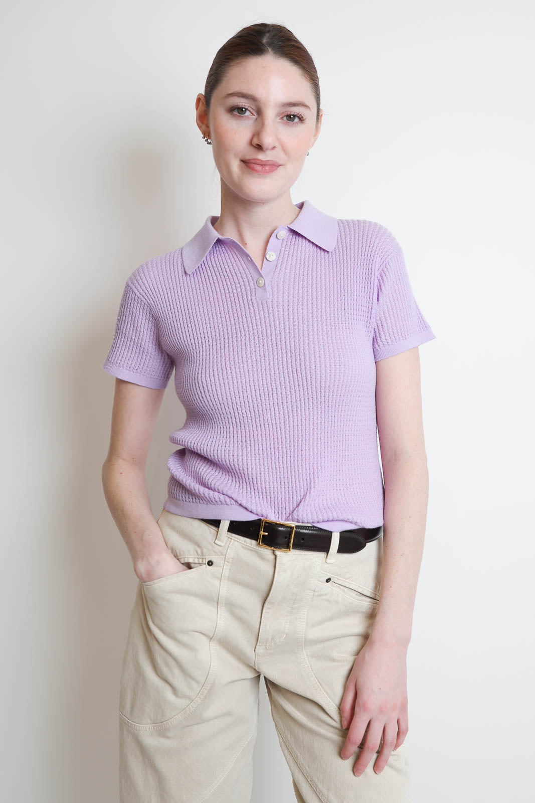 Guest In Residence, T-Shirt Shrunken Polo in Dusk