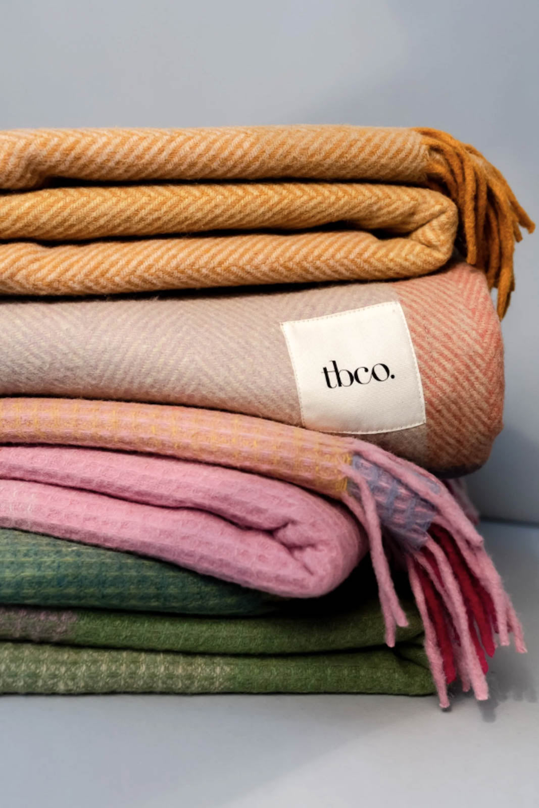 TBCo, Decke Recycled Wool in Green Waffle Block