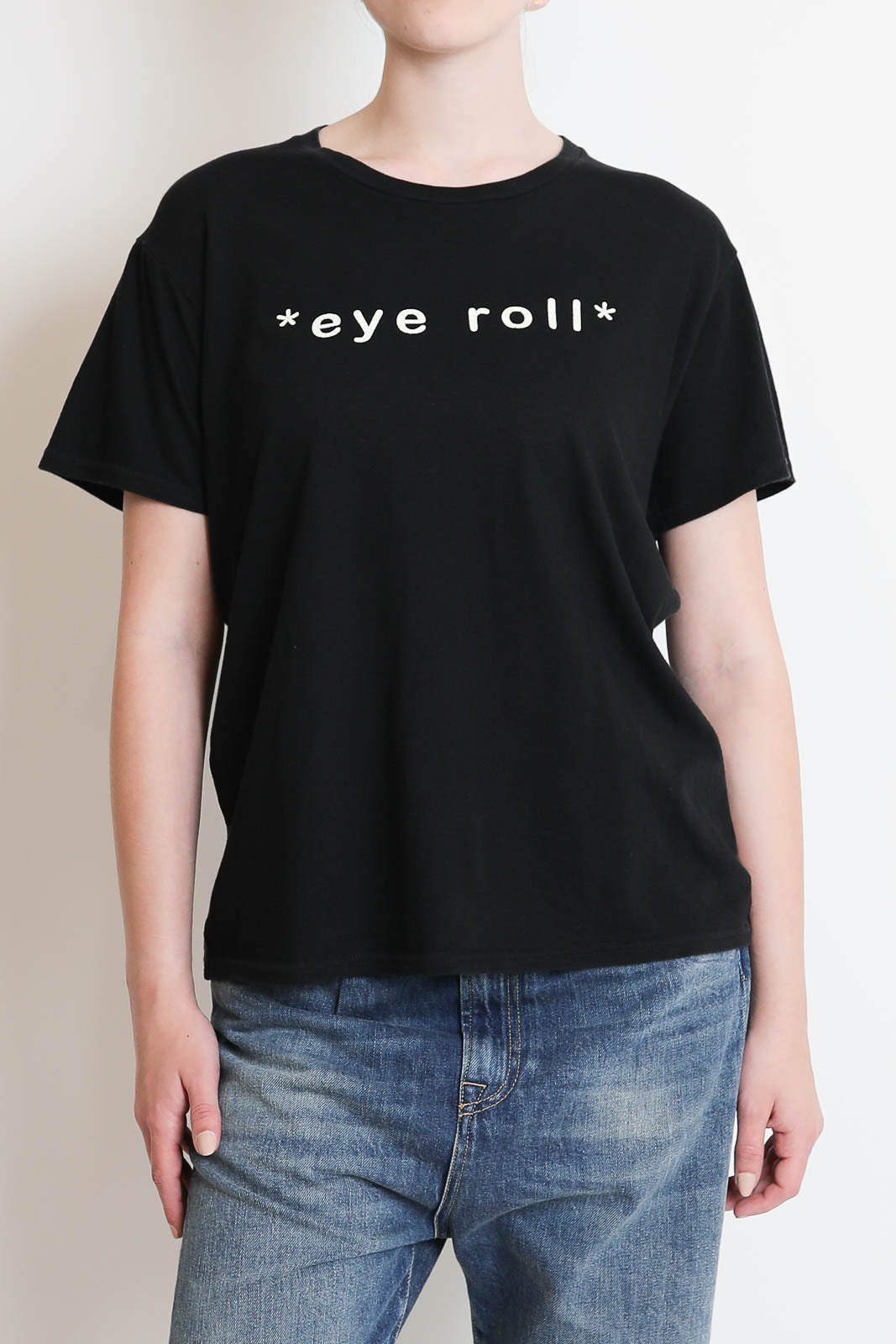 R13, T-Shirt Eye Roll in Schwarz