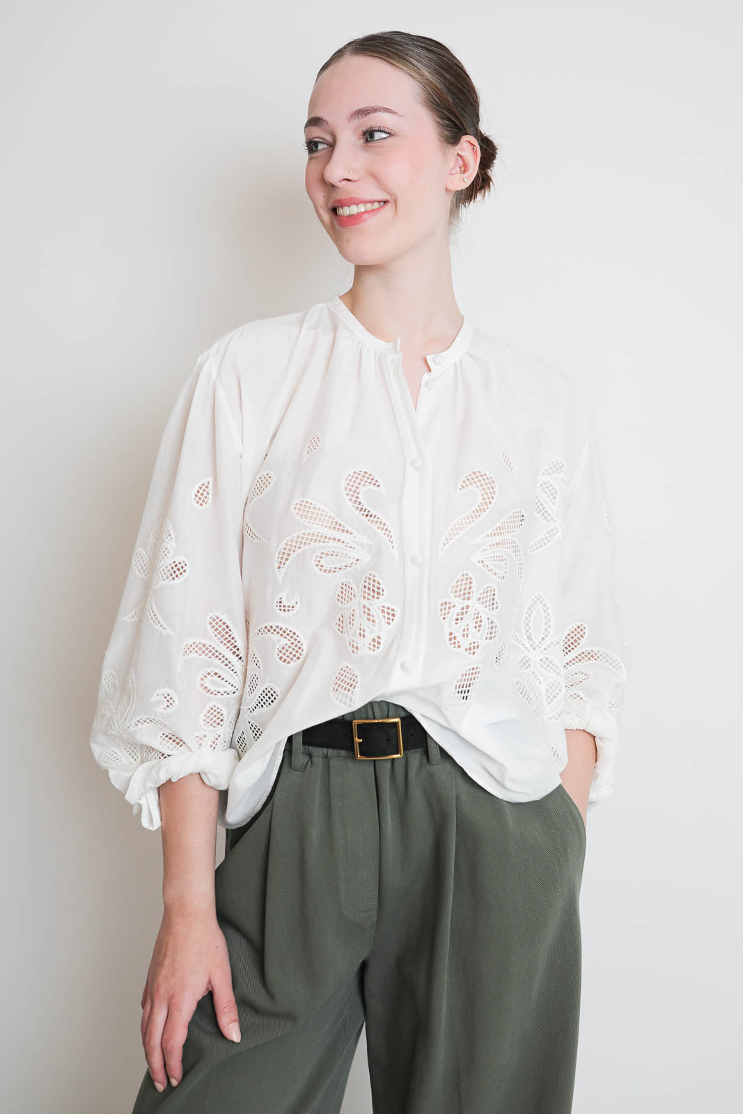 Forte-Forte, Bluse Lunamaris in Avorio