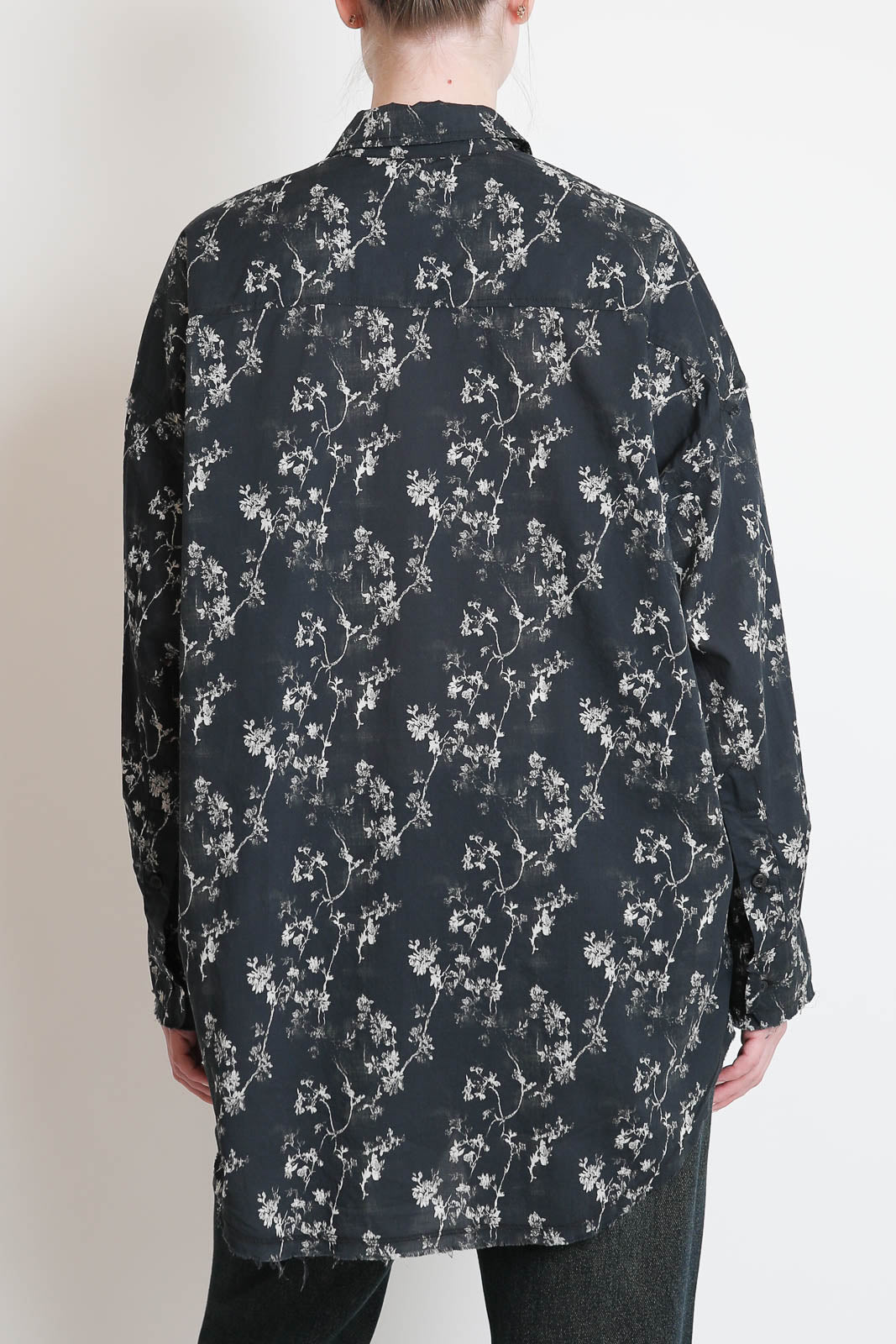 R13, Bluse Ruffle in Floral Black