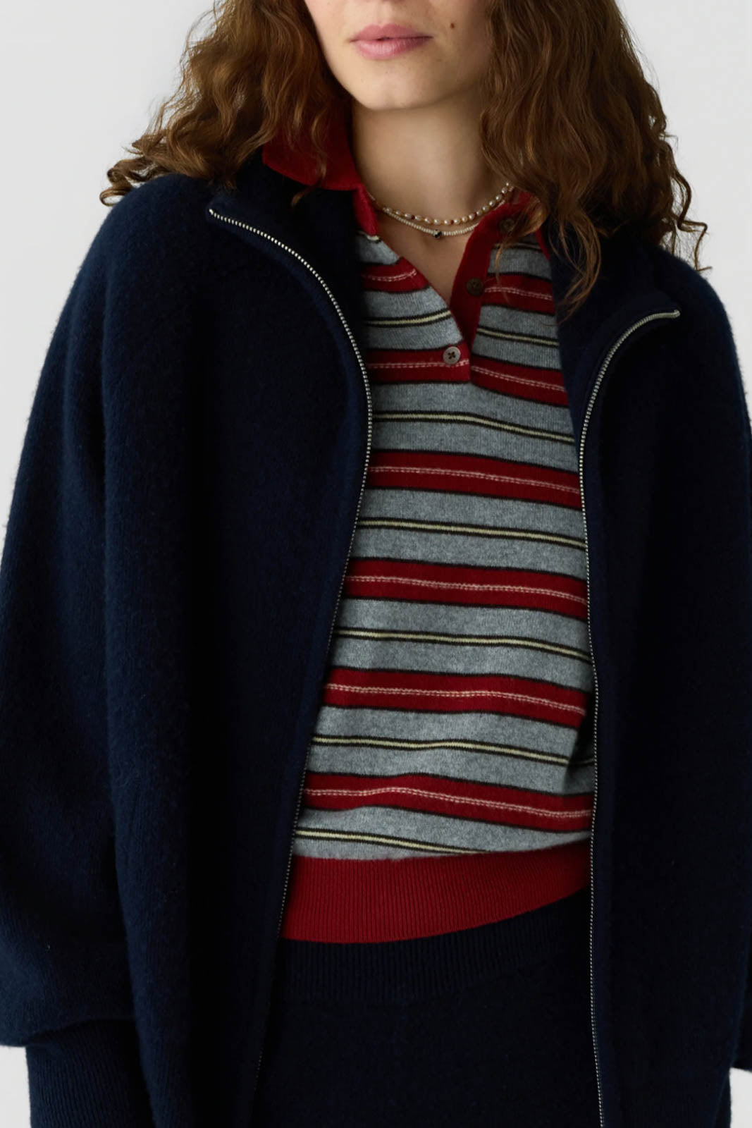 Guest in Residence, Cardigan Felted Zip in Midnight