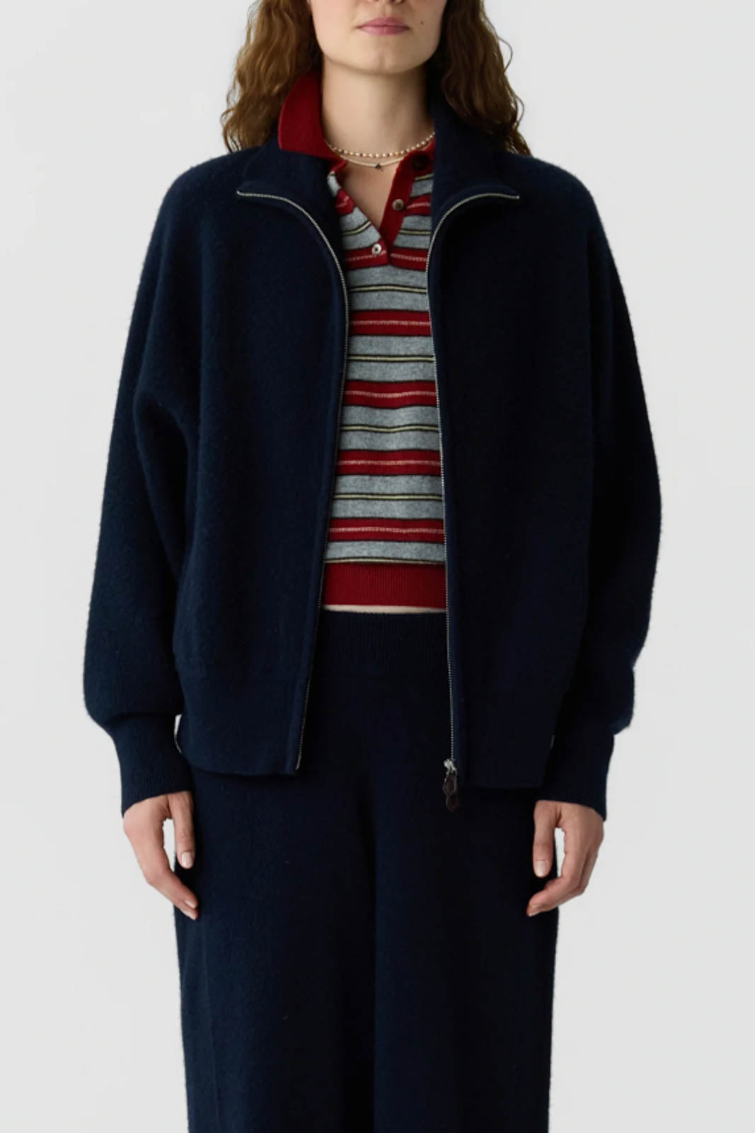 Guest in Residence, Cardigan Felted Zip in Midnight