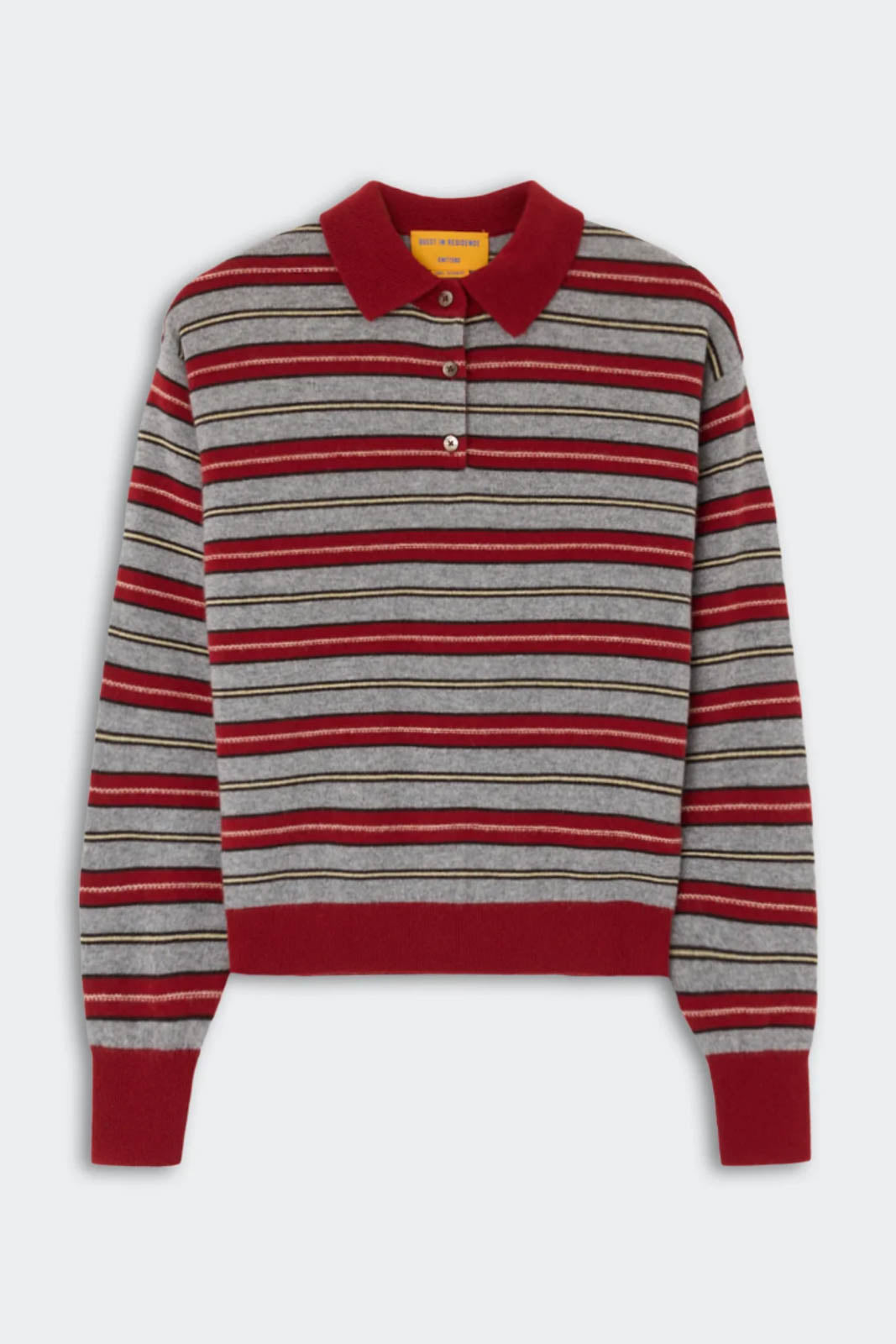 Guest in Residence, Pullover Collegiate in Carmine Combo