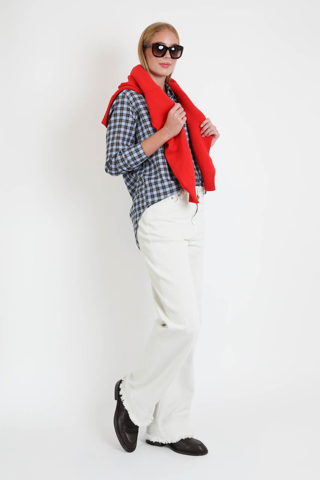 Laurence Bras, Bluse Babille in Blue Checks