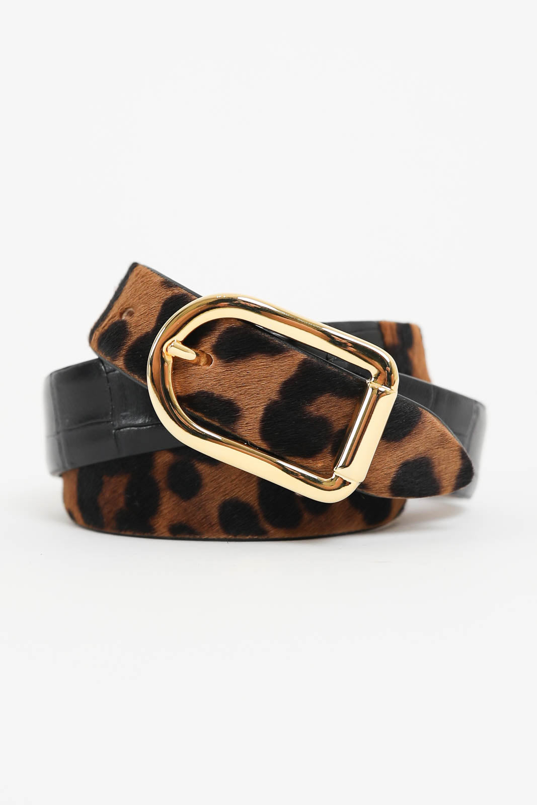Dehanche, Gürtel Mija in Exotic Dark Jaguar, Black Croco/Gold