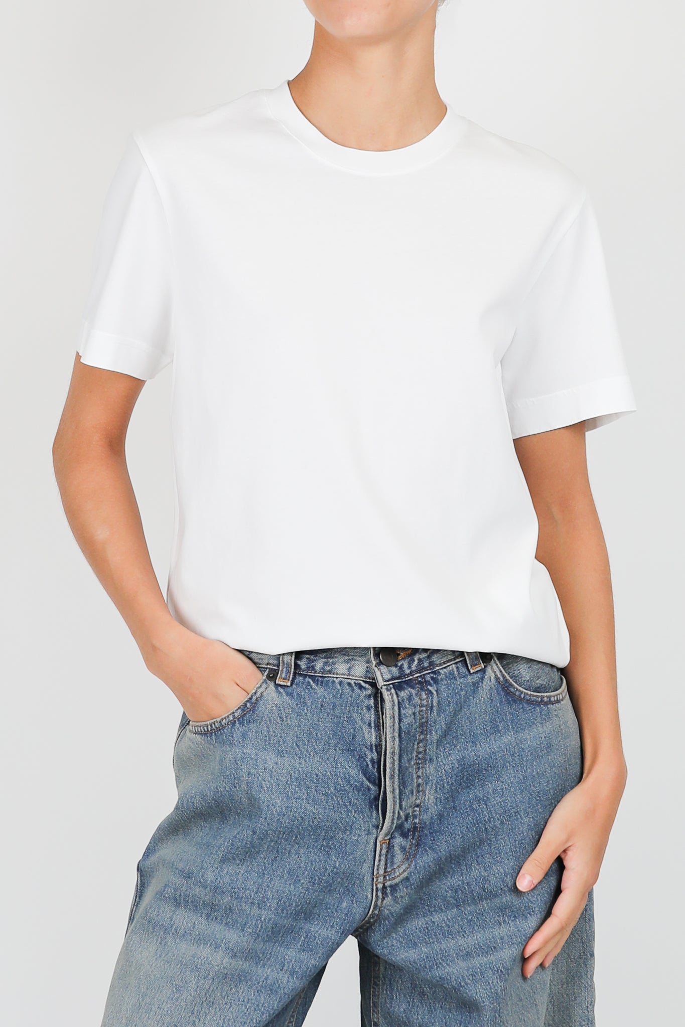 T-Shirt aus Baumwolle in Weiss