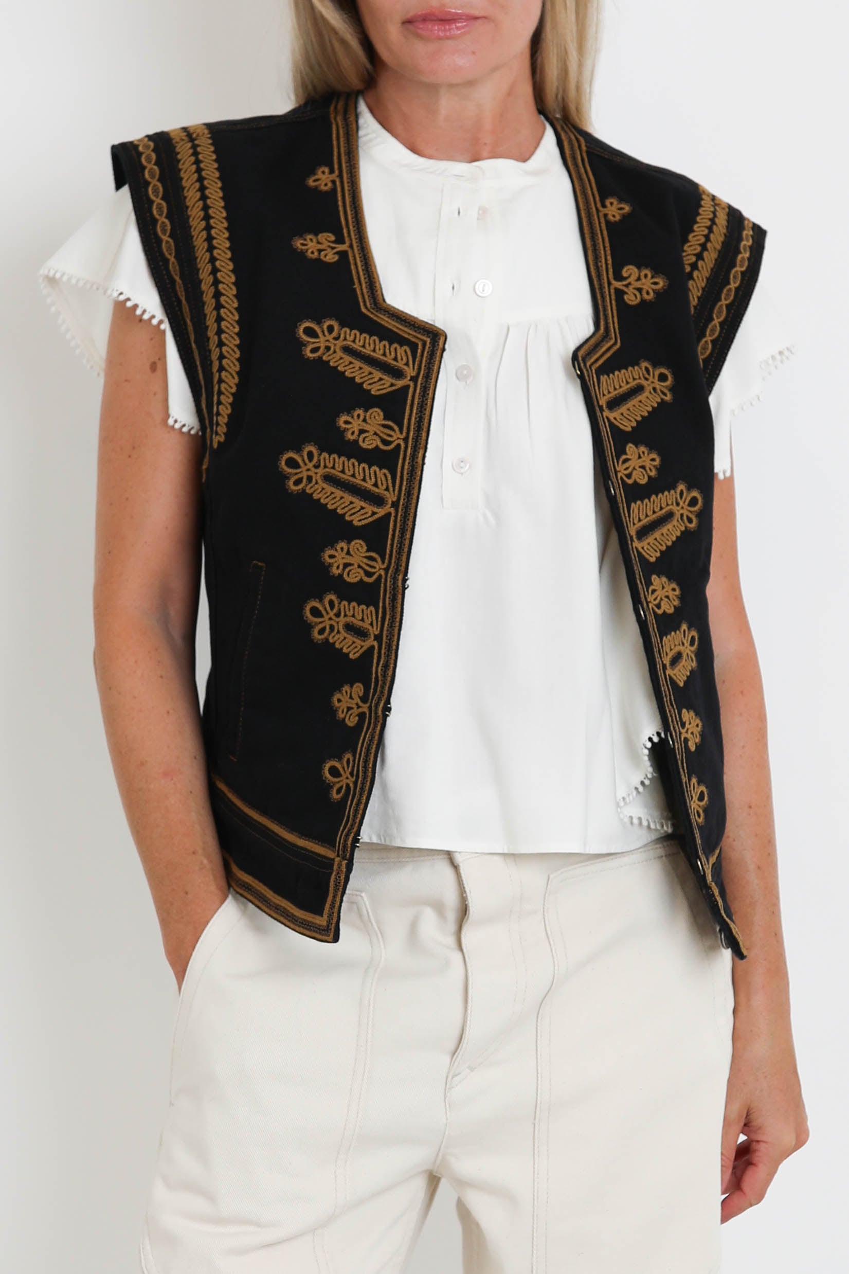 Isabel Marant & Marant Étoile, Gilet Edmee in Schwarz
