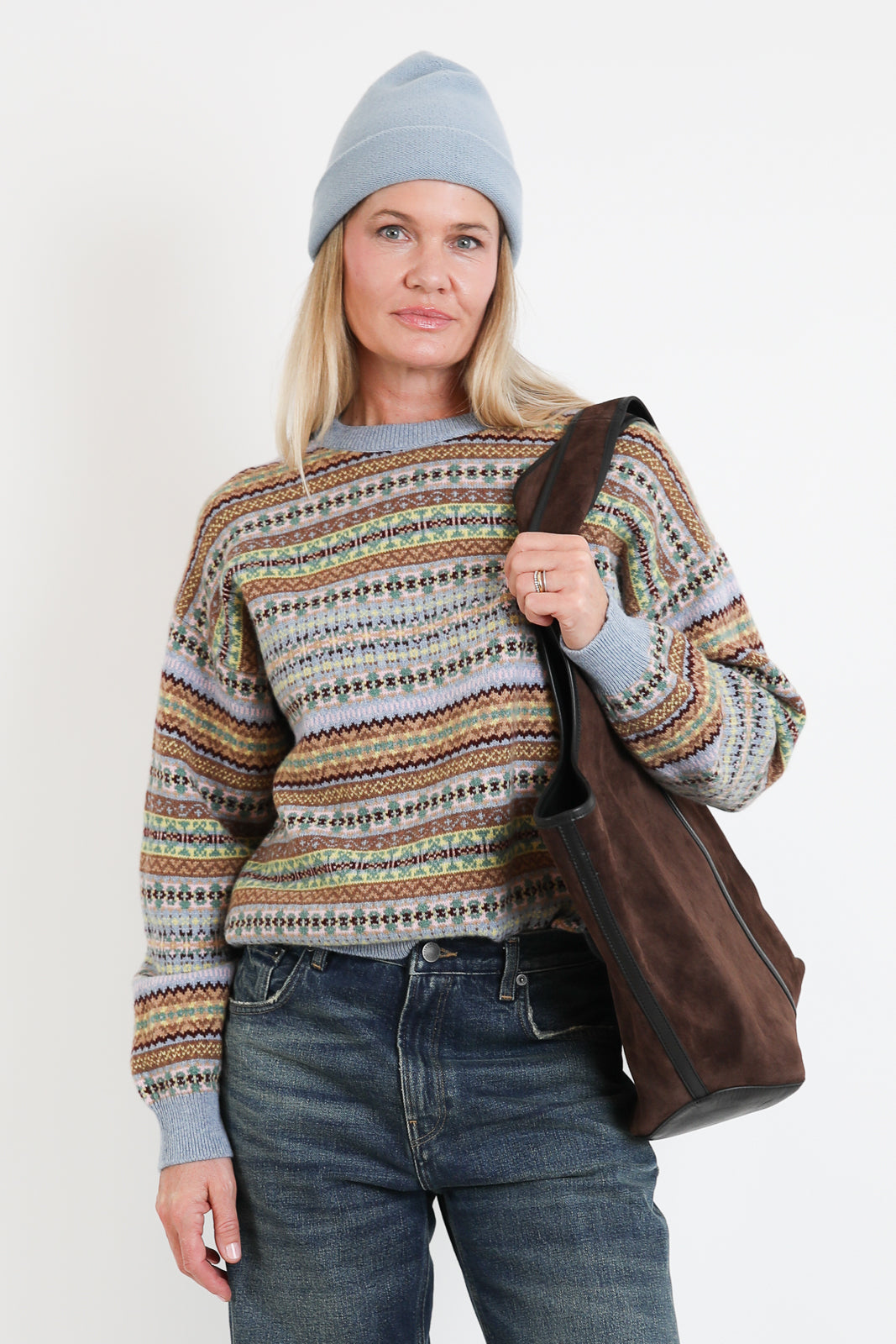 &Daughter, Pullover Lome Fairisle Crewneck in Vintage Multi