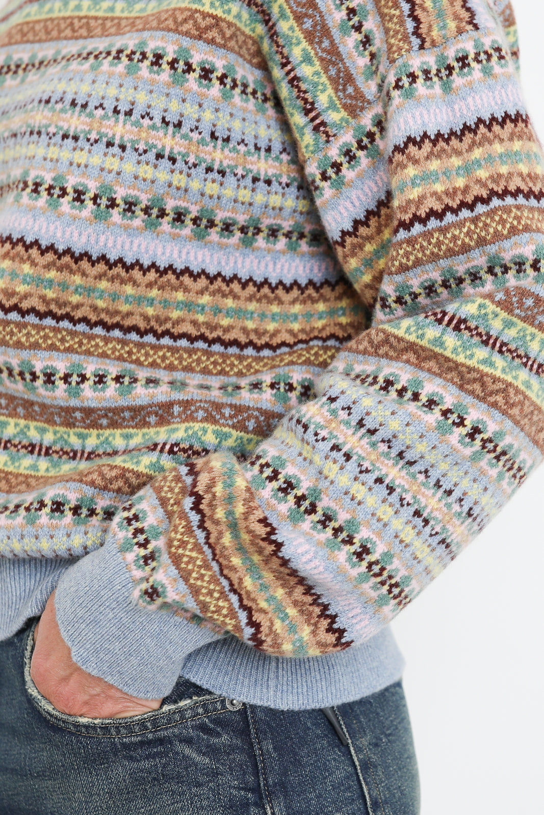&Daughter, Pullover Lome Fairisle Crewneck in Vintage Multi