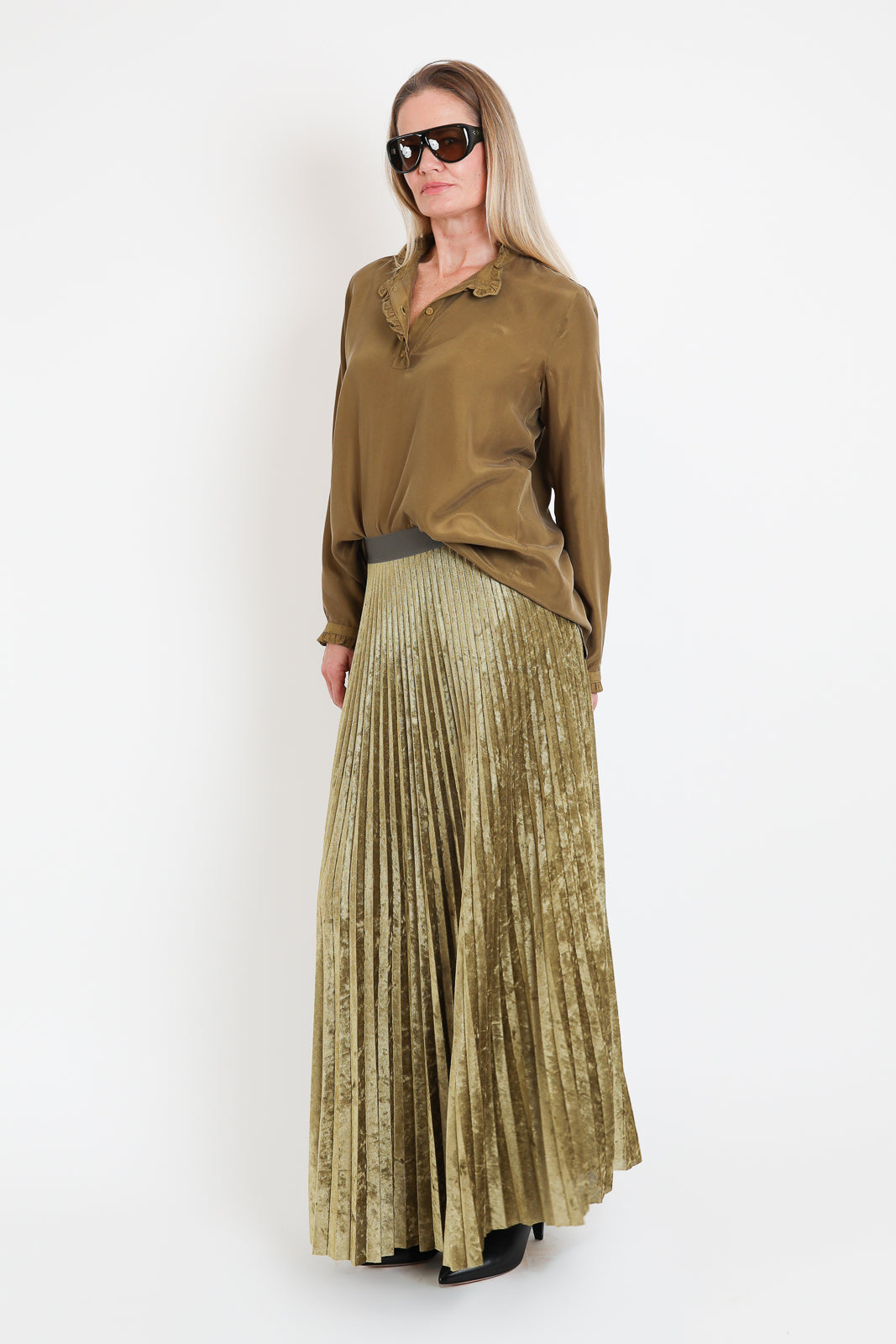 Forte-Forte, Bluse Habotai Silk in Leaf