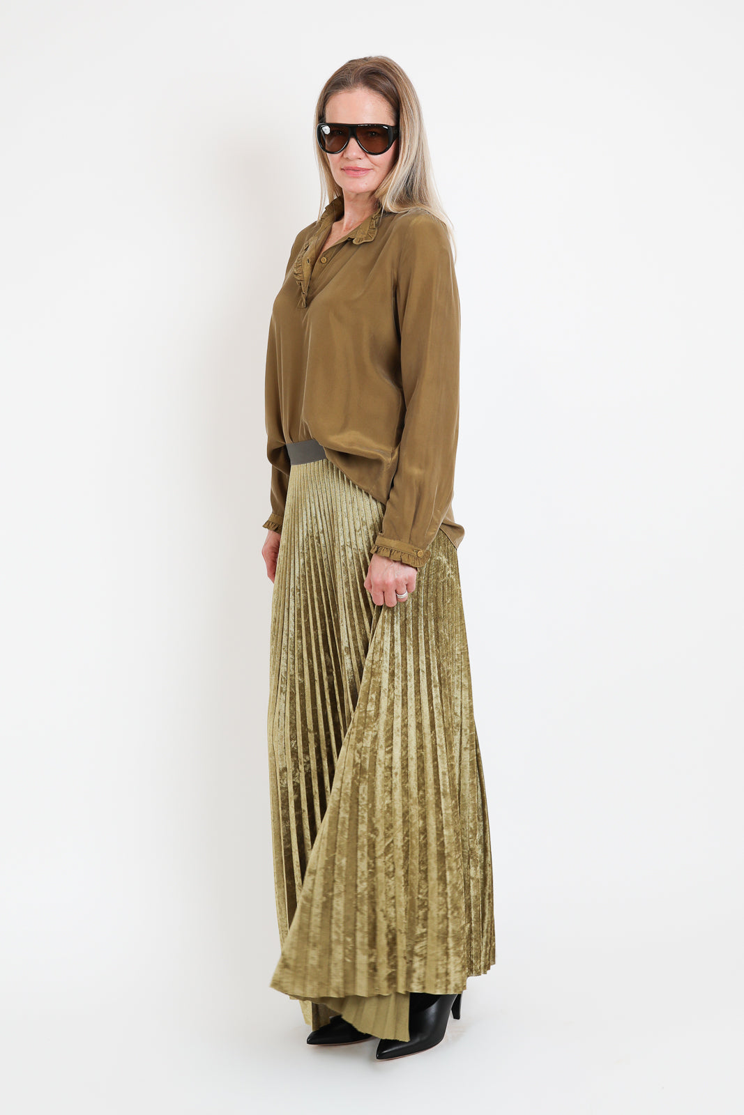 Forte-Forte, Bluse Habotai Silk in Leaf
