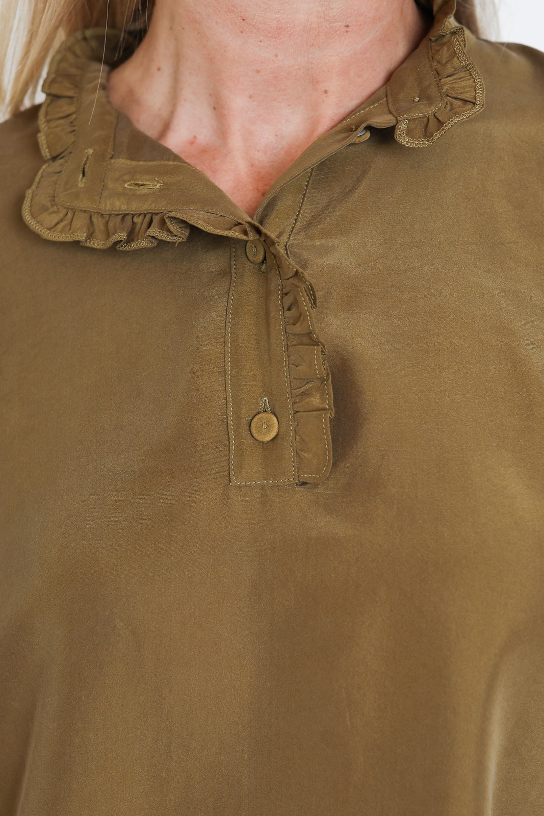 Forte-Forte, Bluse Habotai Silk in Leaf