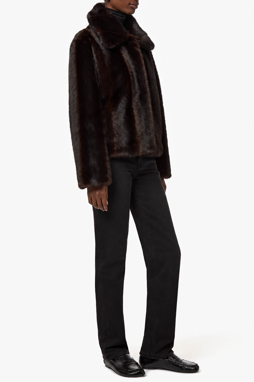 Apparis, veste Elis Shaved Mink en Noir Multi