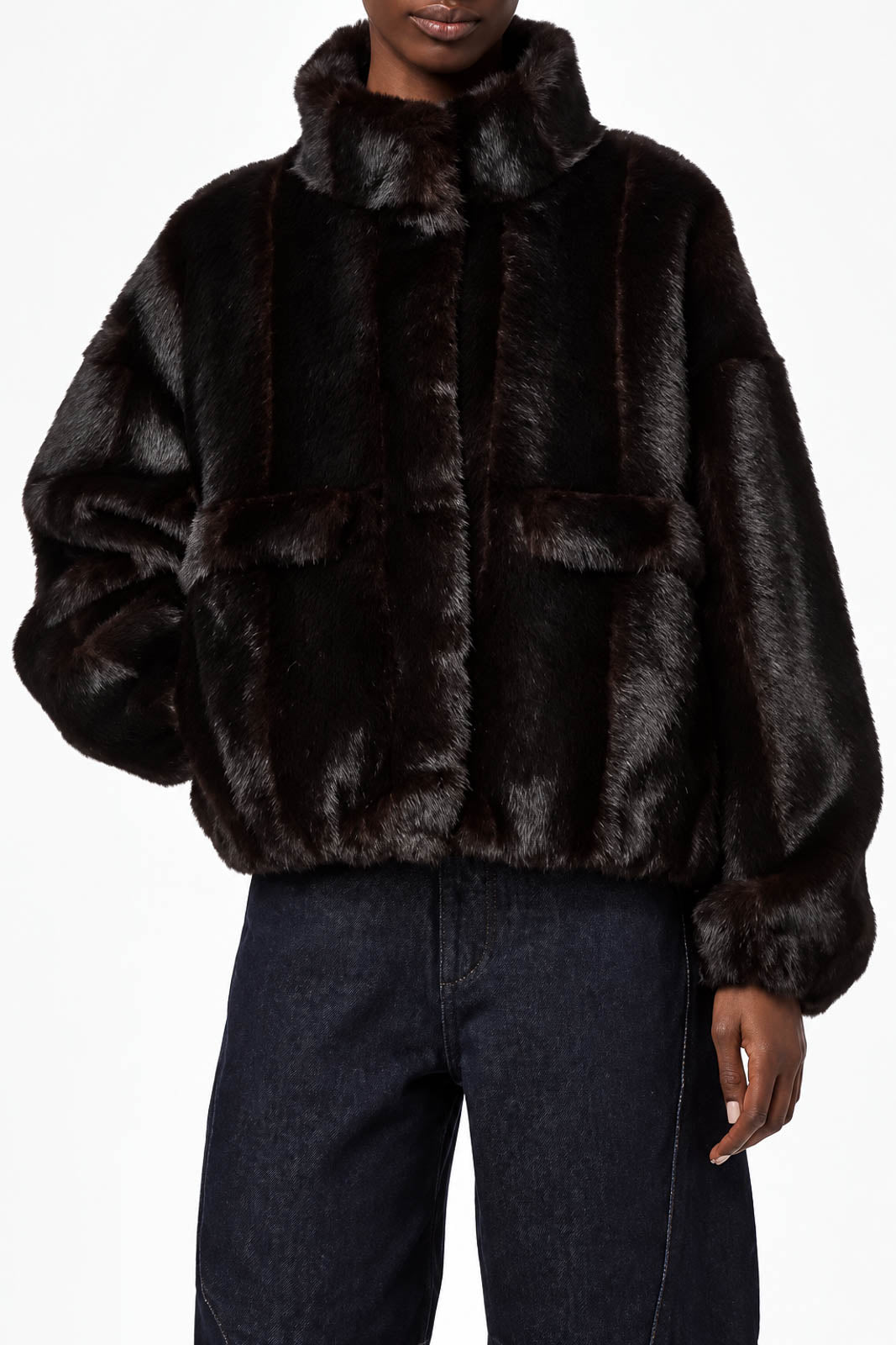 Apparis, Jacke/Bomber Iris Shaved Mink in Noir Multi