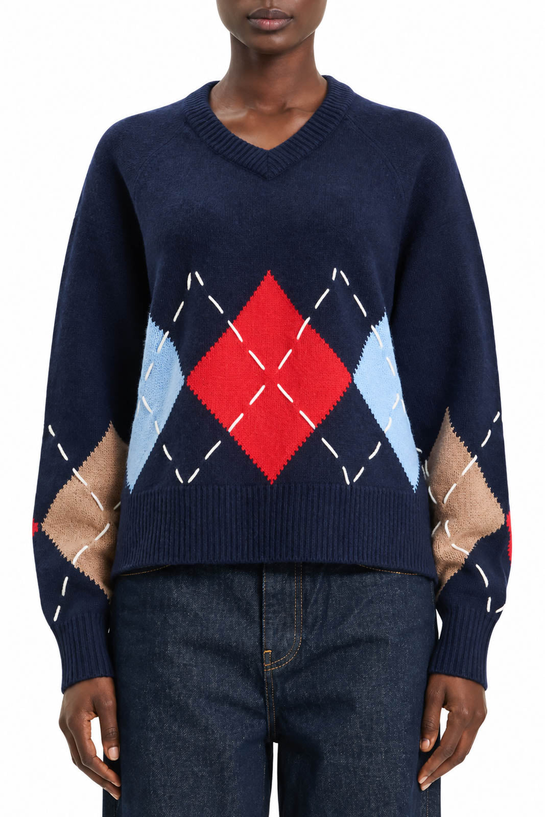 Arch4, Pullover Sloane in Navy Argyle