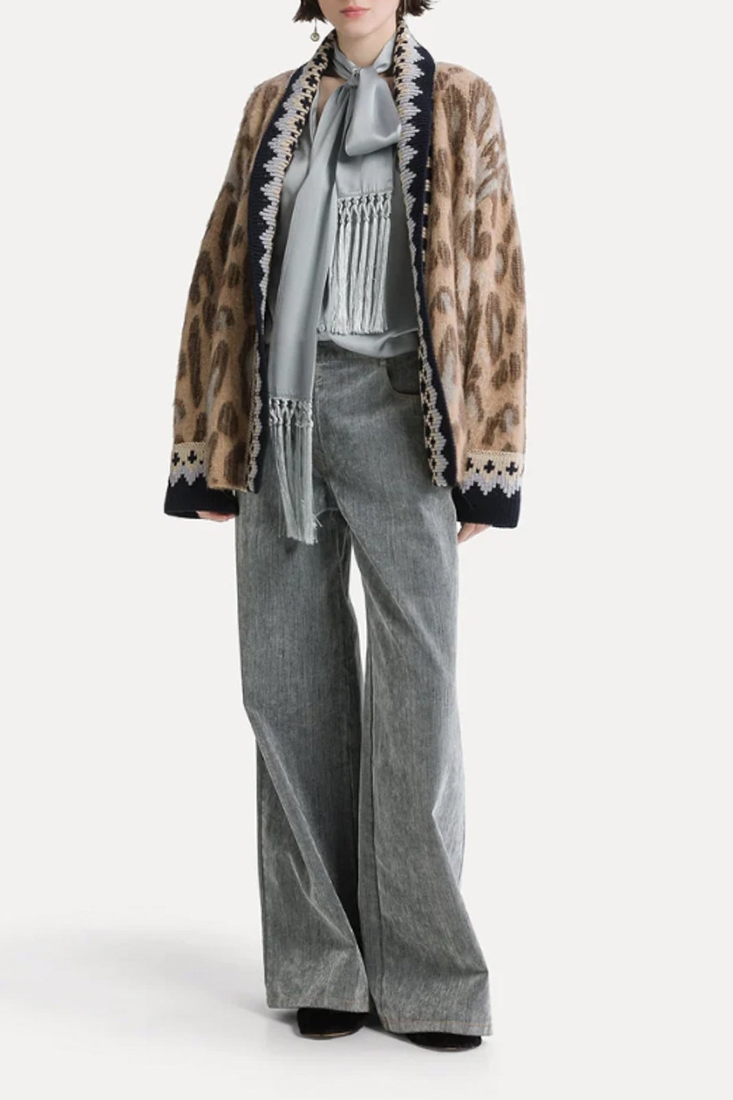 Forte Forte, Cardigan The Brit Leopard in Gold