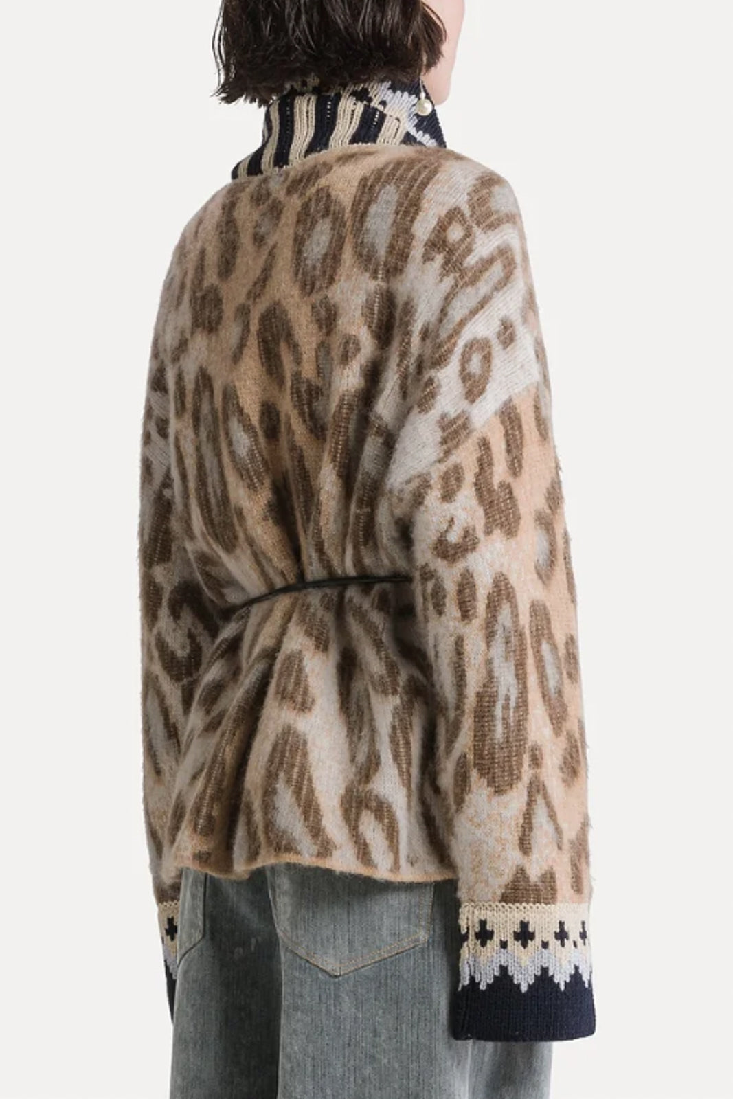 Forte Forte, Cardigan The Brit Leopard in Gold