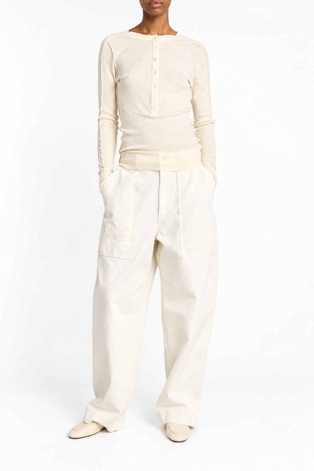 Soeur, Laos Long-Sleeve Shirt in Ecru
