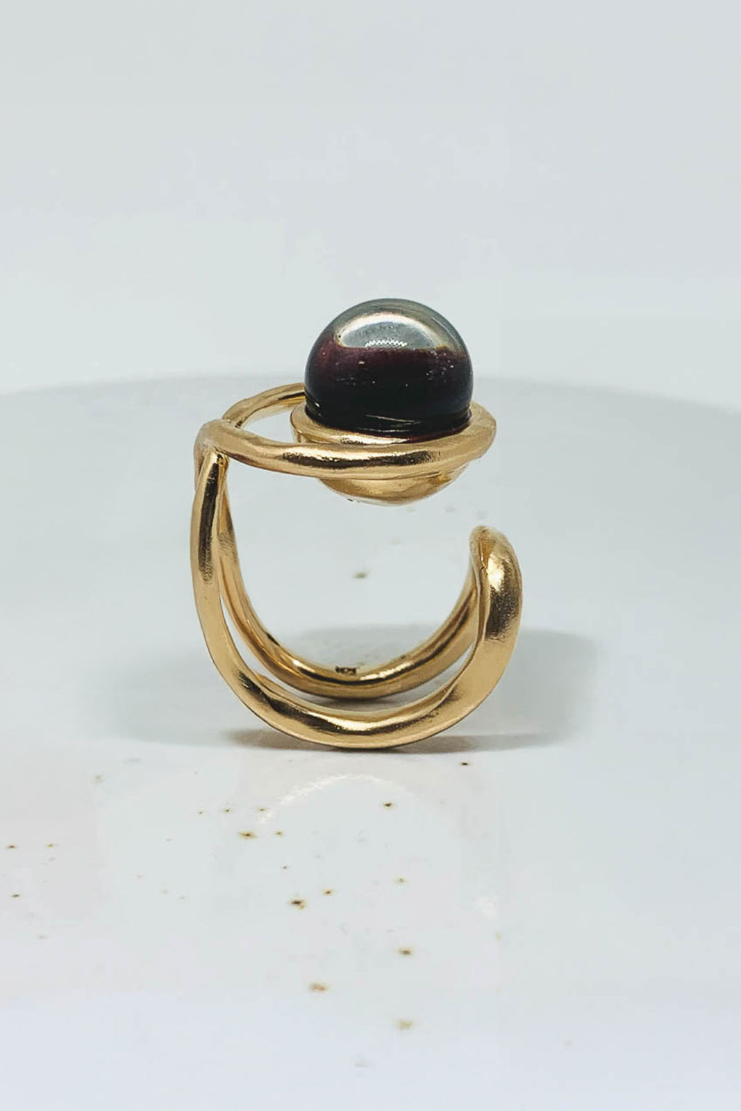 Ring Chevalière Eclipse in Dark Topaze/Pale Blue