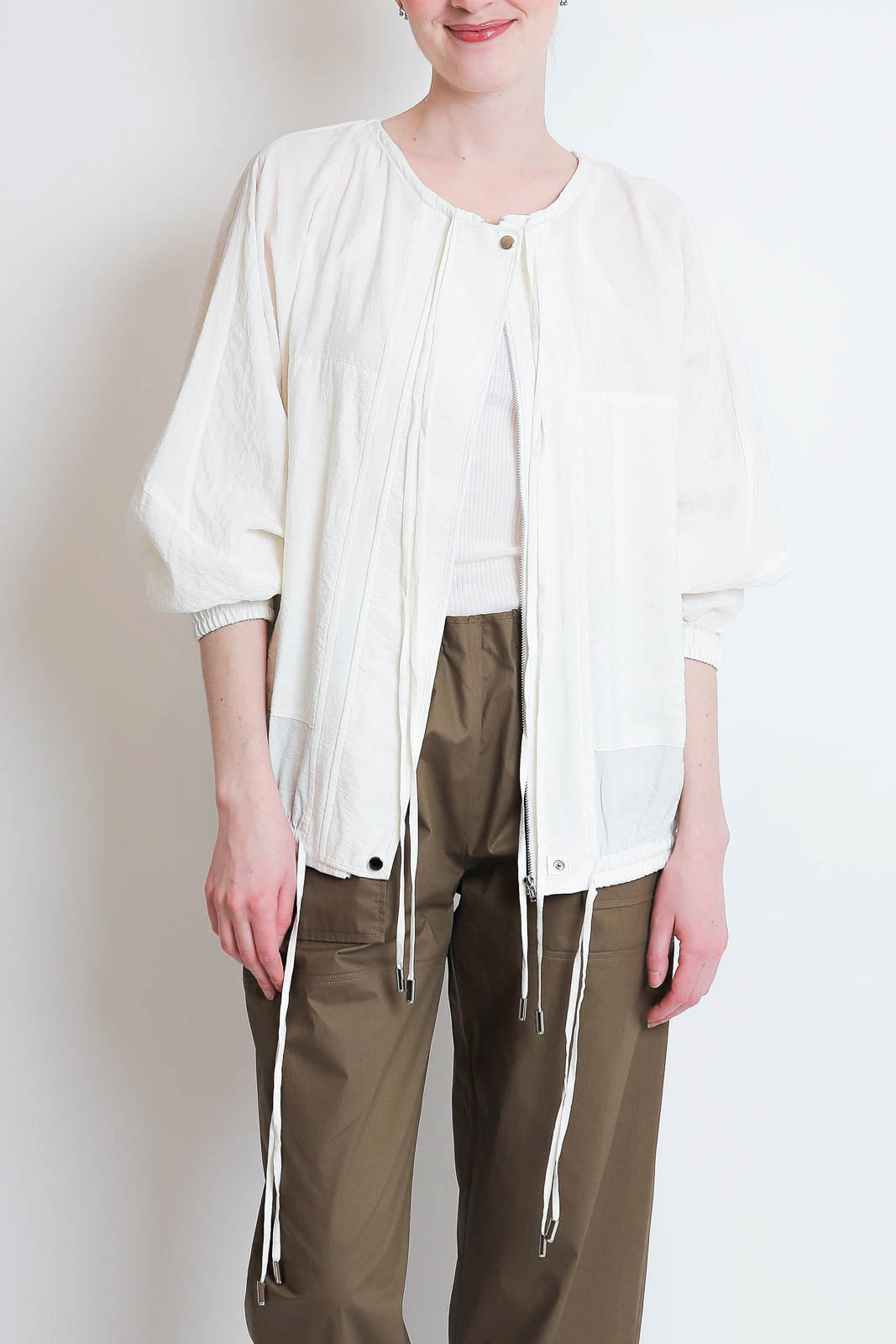 Lee Mathews, Alexia Bomber Jacket in Natural