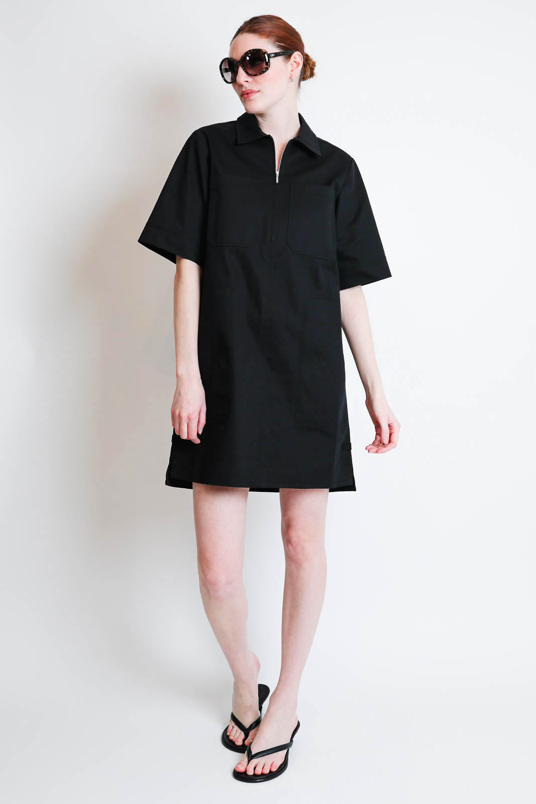 Lee Mathews, Kleid Drill Mini in Schwarz