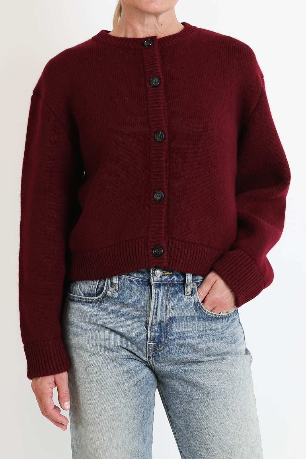 Lisa Yang, Cardigan Emmylou in Deep Plum