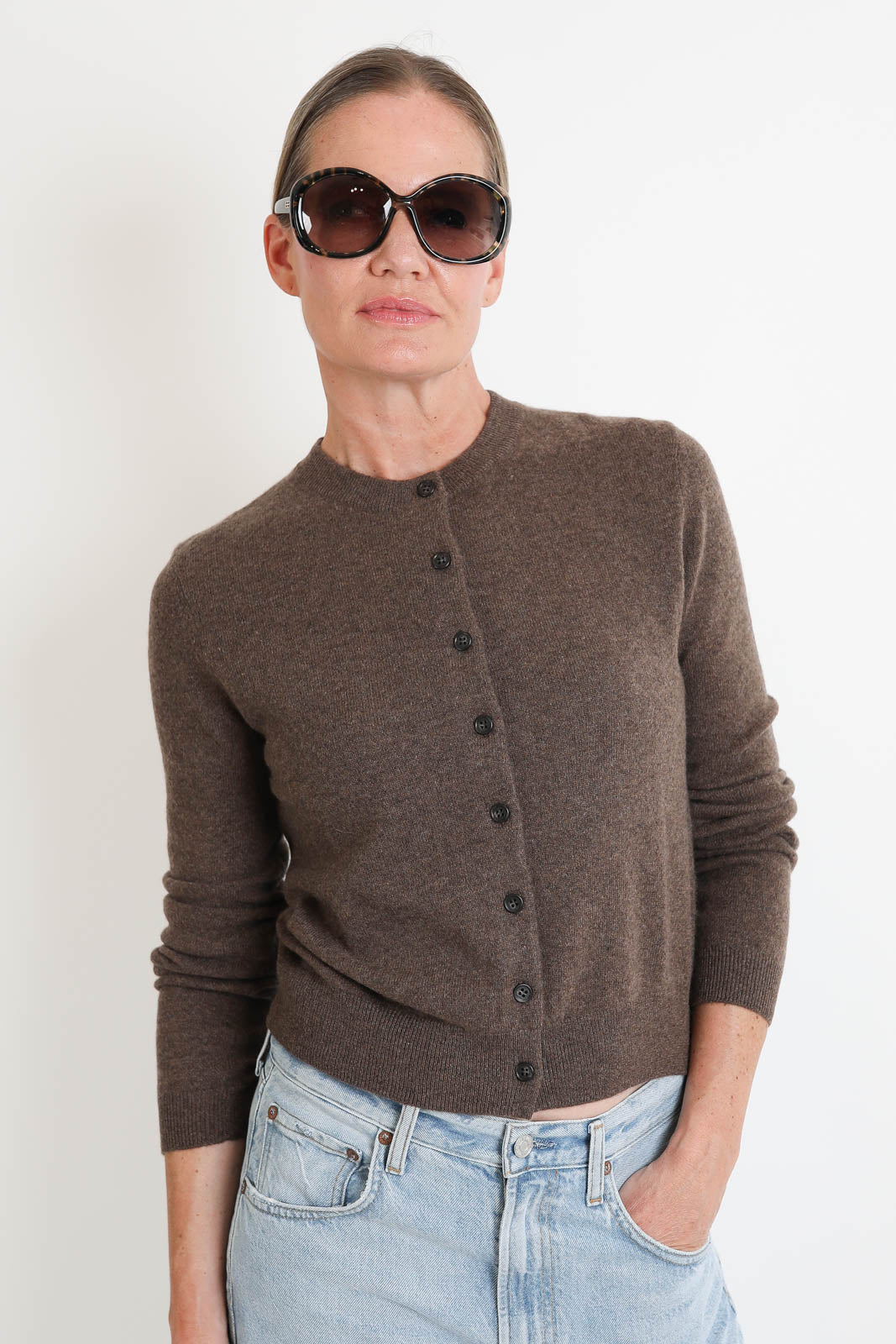 Lisa Yang, Cardigan Karia in Dark Truffle